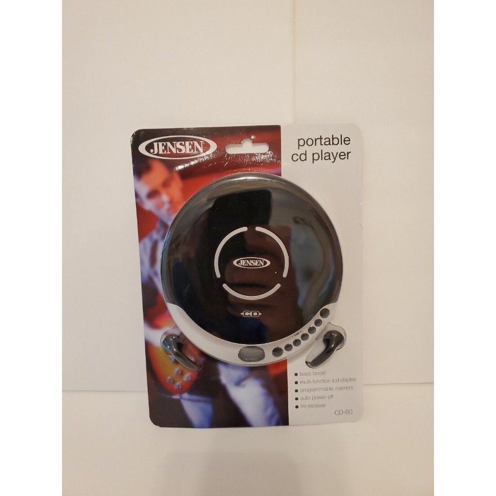 Jensen JENCD60R Portable CD Player - Silver/Black